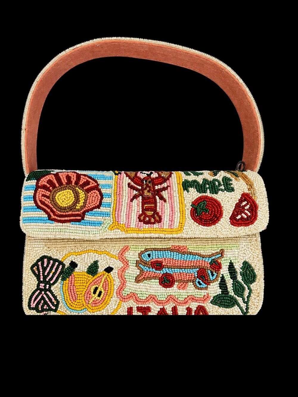 *Viral* America And Beyond :Postcard From Italy" Beaded Shoulder Bag - Picture 2 of 7